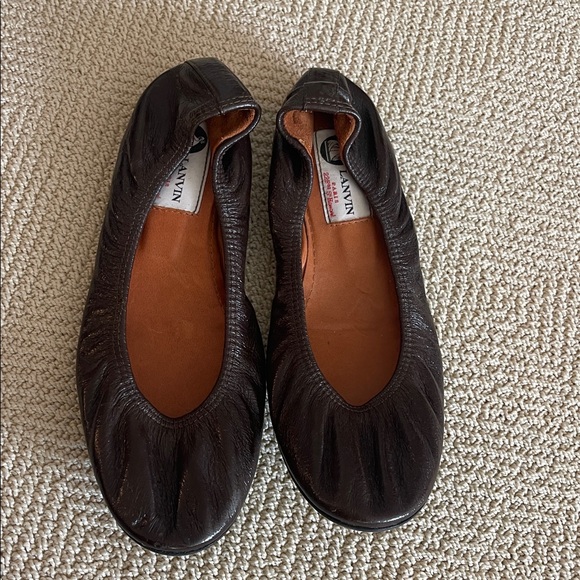 Lanvin Shoes - Lanvin Dark Brown Leather Flats